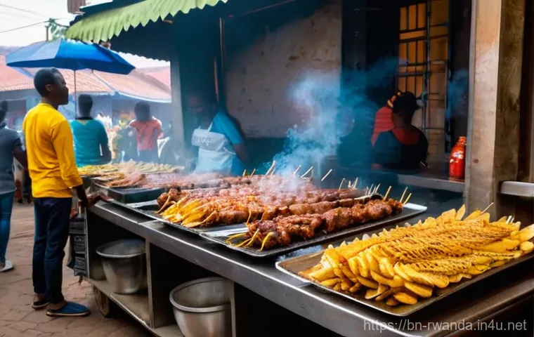 르완다의 현지 음식점 추천 - Prompt 1: Kigali Street Food Evening**