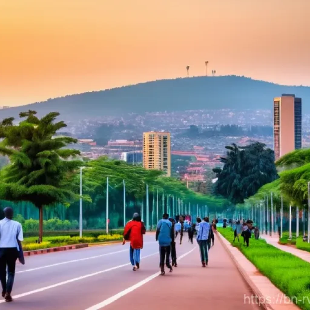 르완다의 부동산 시장 - **Prompt 1: Modern Kigali Skyline and Urban Life**
"A stunning panoramic view of Kigali's vibran...