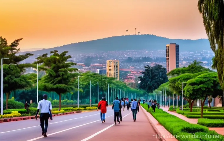 르완다의 부동산 시장 - **Prompt 1: Modern Kigali Skyline and Urban Life**
"A stunning panoramic view of Kigali's vibran...