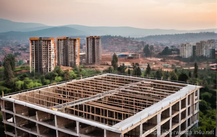 르완다 주요 수입품 - **Modern Agricultural Innovation in Rwanda:** A bright, sunlit scene on a fertile Rwandan farm. In t...