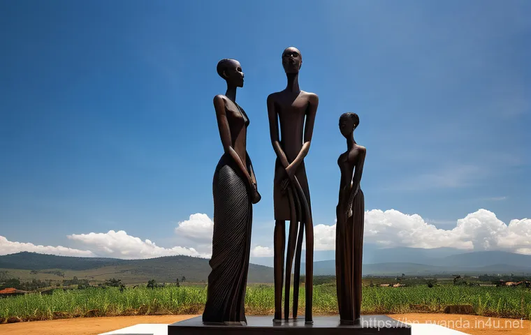 르완다의 국립 미술관 - **Prompt:** "A close-up, warm-toned image of a Rwandan woman's hands skillfully weaving a traditiona...