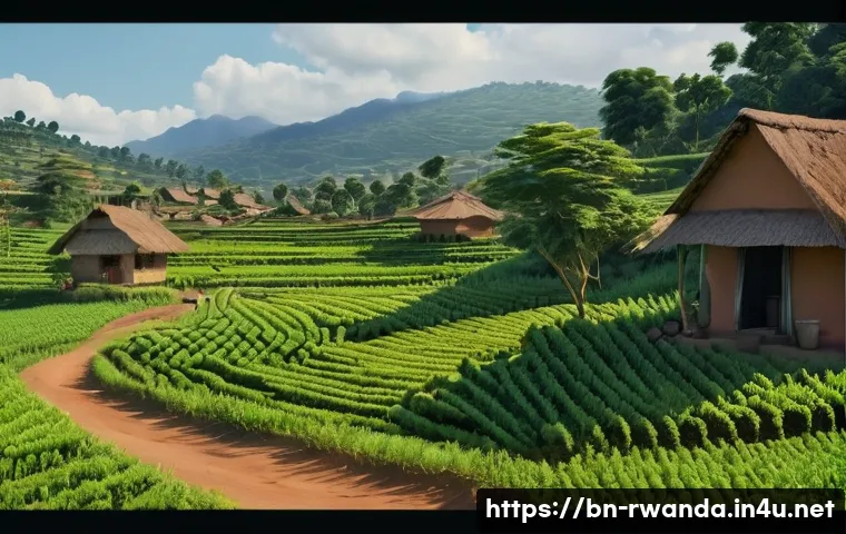 르완다의 주요 민속 마을 - Here are three detailed image generation prompts in English, inspired by the provided text about Rwa...